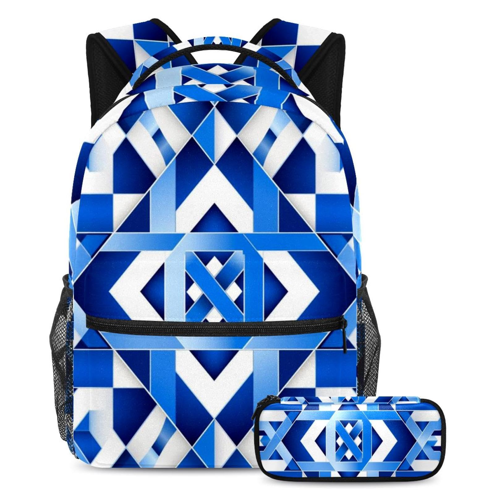 Sac à dos polyvalent 2 pièces bleu 75 imprimé mosaïque taille Large - 7