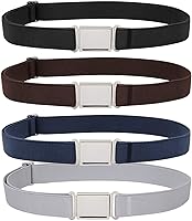 Vista 20 de JASGOOD Cinturón magnético ajustable para niños y niñas, cinturón elástico con hebilla magnética fácil para niñas de regreso a la escuela