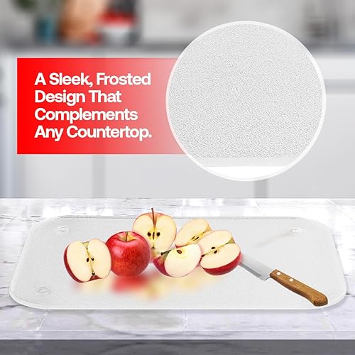 Miniatura 3 de Better Houseware Tabla de cortar acrílica, 14 x 10 pulgadas, sin BPA, patas de goma antideslizantes, acabado de guijarros, resistente a los