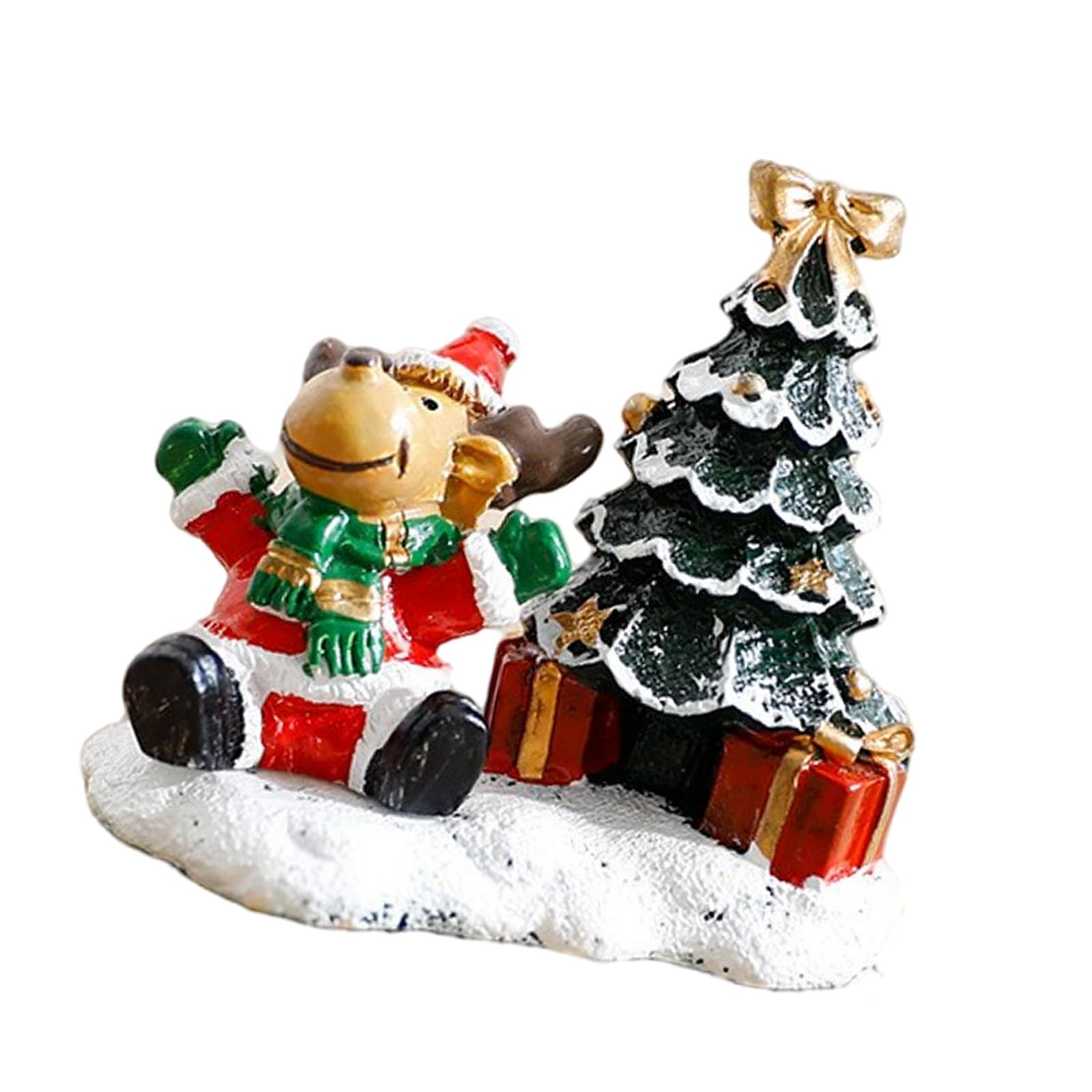 HZBB Artistic Christmas Resin Cabin Ornament for Mantelpiece or Decoration Miniature Landscape Accessories Christmas Resin House Decoration