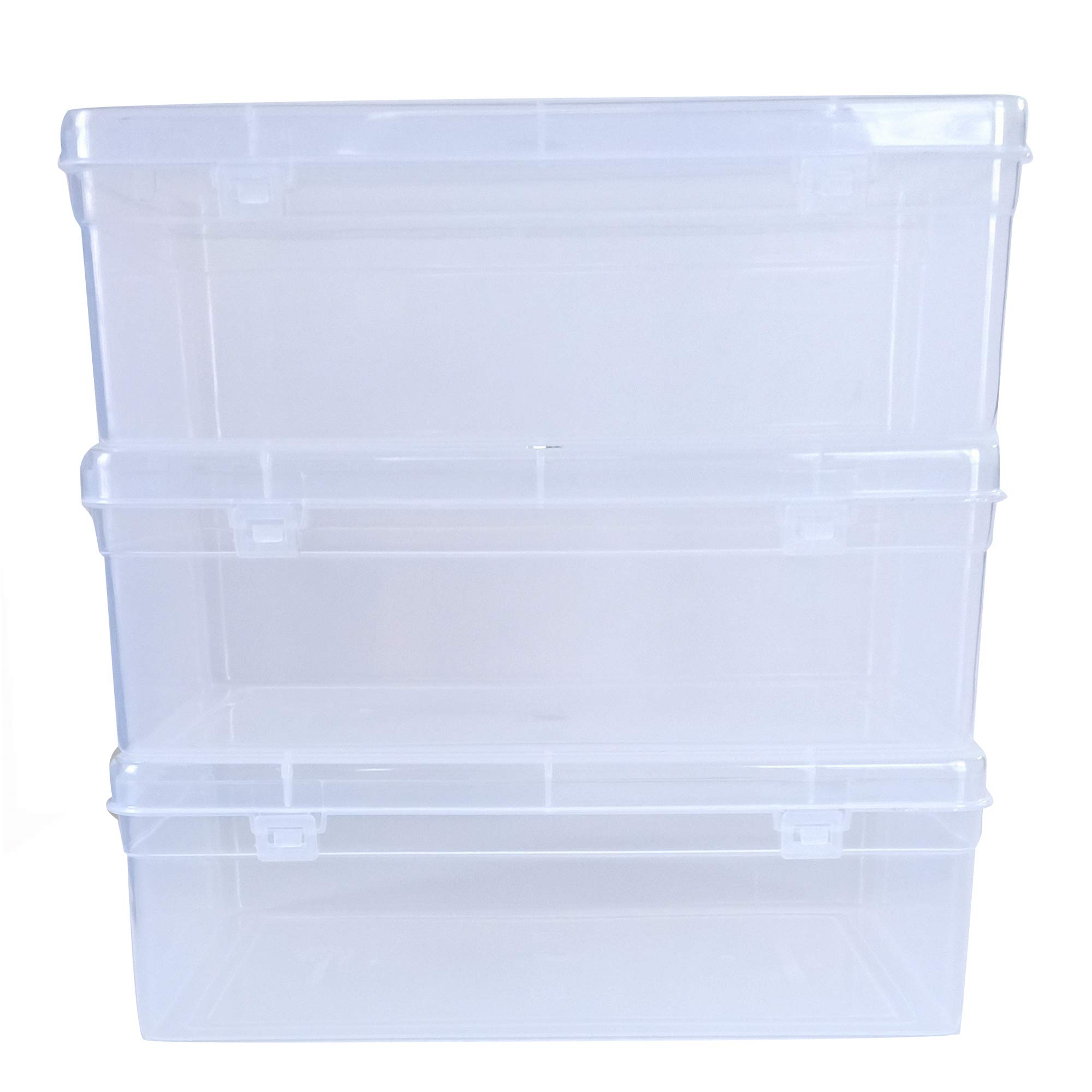 Sponsored Ad - Feliz Sunrise Clear Plastic Medium Storage Boxes Size 9.25 x 6 x 3.25 inches (Set of 3)