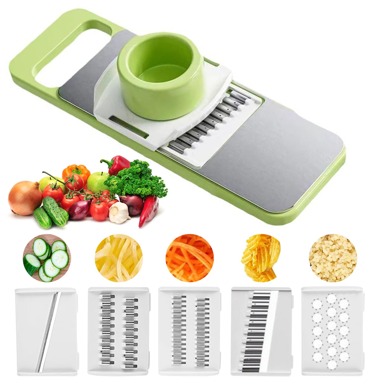 Mandoline Légumes 5 En 1 - Coupe Légumes Manuel Râpe Cuisine Inox