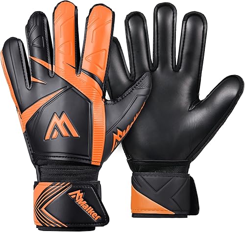 Miniatura 7 de Malker Guantes de portero de fútbol con agarre fuerte, palmas antideslizantes, de látex, transpirables, guantes de fútbol para niños, jóvenes y