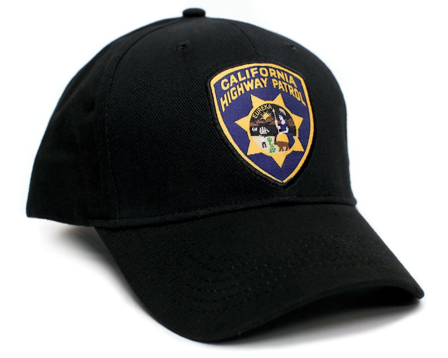 California Highway Patrol Eureka Badge Applique Hat Cap Adult One-Size Multi (Black)