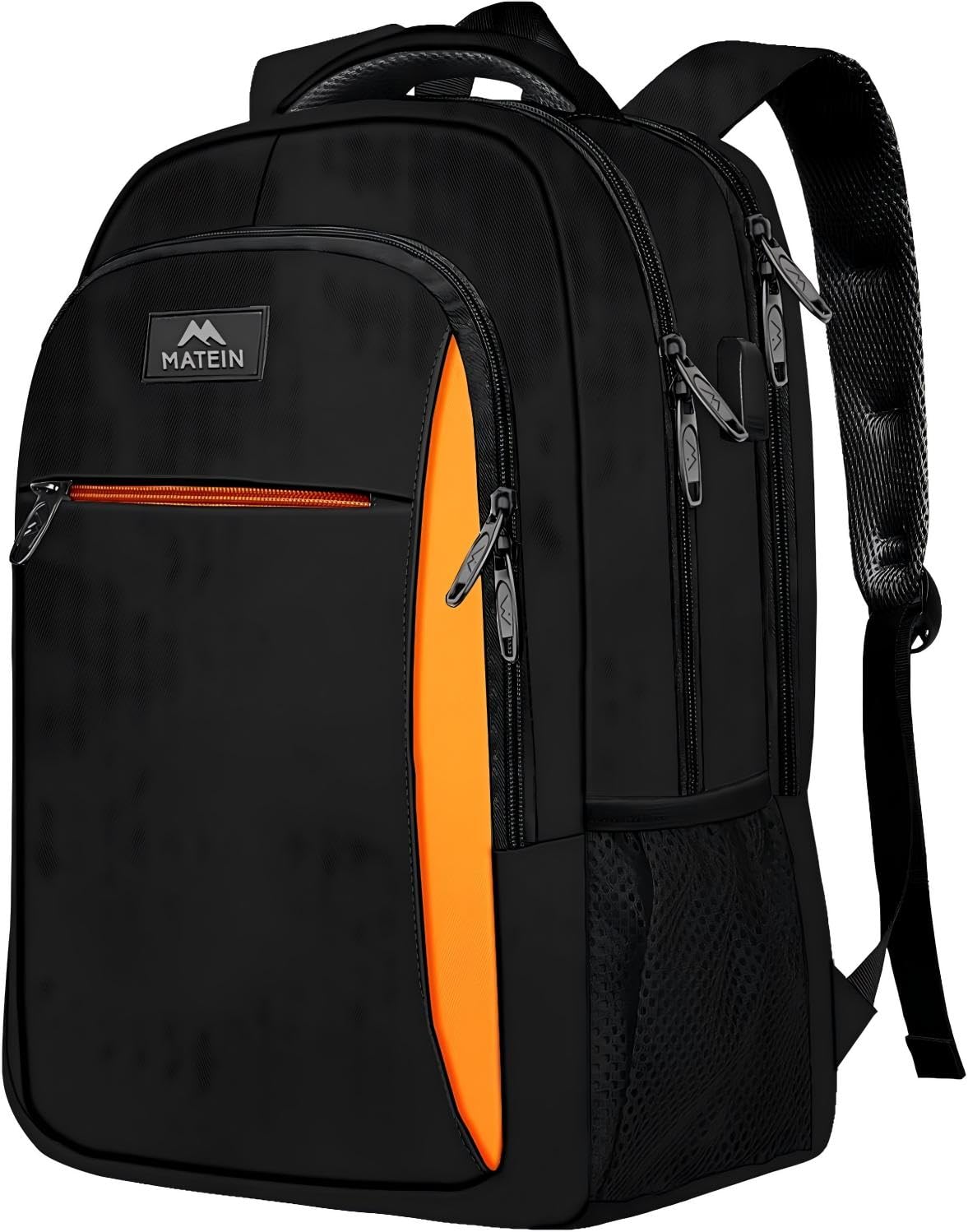 MATEIN Travel Laptop Backpack, Work Bag Lightweight Laptop Bag with USB Charging Port, Anti Theft Business Backpack, Water Resistant School Rucksack Gift for Men and Women, Fits 15.6 Inch, Grey — view 23