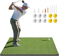 Vista 9 de Golfguru Alfombrilla de Golf, 5x4 pies/5x5 pies Alfombrillas de Golf de Élite Densas para Práctica con 10 Pelotas, 9 Tees, Tapete de Entrenamiento