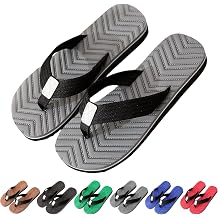 Men's Flip Flops Beach Seaside Holiday Slippers Bathroom Shower Thong Sandals with Comfort Plantar Fasciitis Arch Support Lightweight Pool Slides Non-Slip Sole Soft Yoga Mat Cushion Sliders