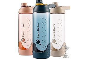 30oz Sport Mixer Bottle [3-PACK] - Eco-Friendly, Leak-Proof, Measurement Marked Water Bottle...