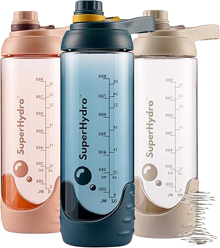 Botella mezcladora deportiva 3 unidades  30 oz  Duradera, sin BPA, a prueba de fugas, botellas de agua ecológicas Tritan ideales para viajes,