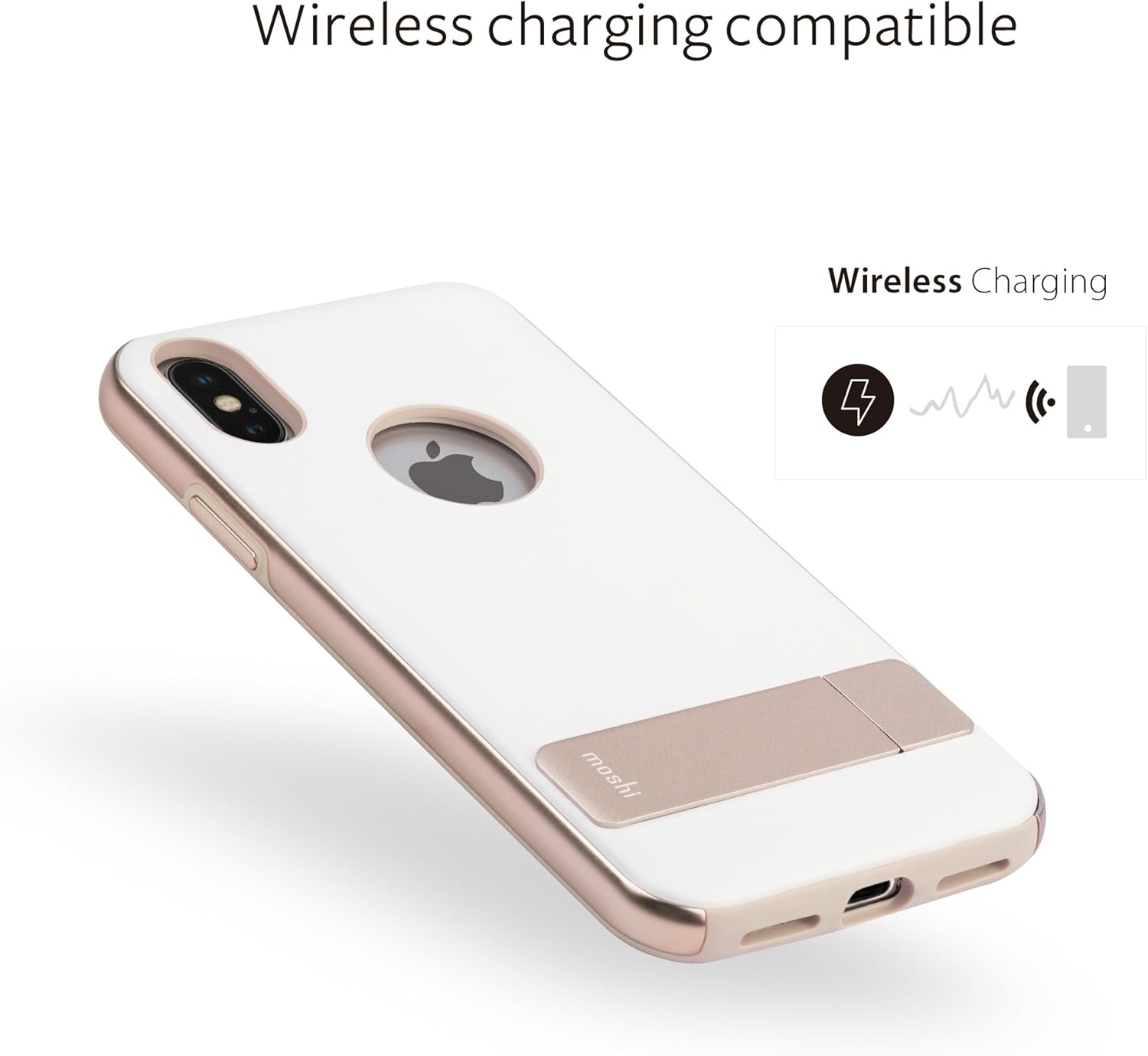 New Product Moshi Kameleon for iPhone Xs/iPhone X 5.8-inch with Kickstand, Raised Bezel Protective Case for iPhone Xs/X, Ivory White