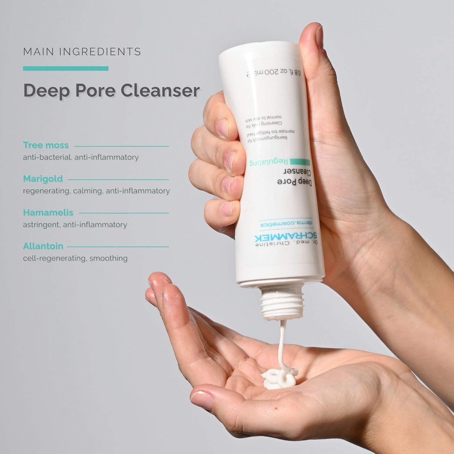 Deep Pore Cleanser (6.8 fl oz) - Cleansing Milk for Normal Skin - Makeup Removal - Face Wash & Cleanser – No Parabens - Skin Care - Dr Schrammek - Image 3