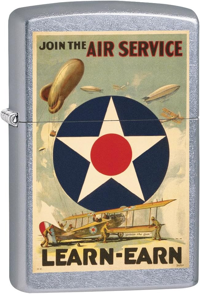 Zippo Lighter: Military Poster, Join The Air Service - Street Chrome 79371