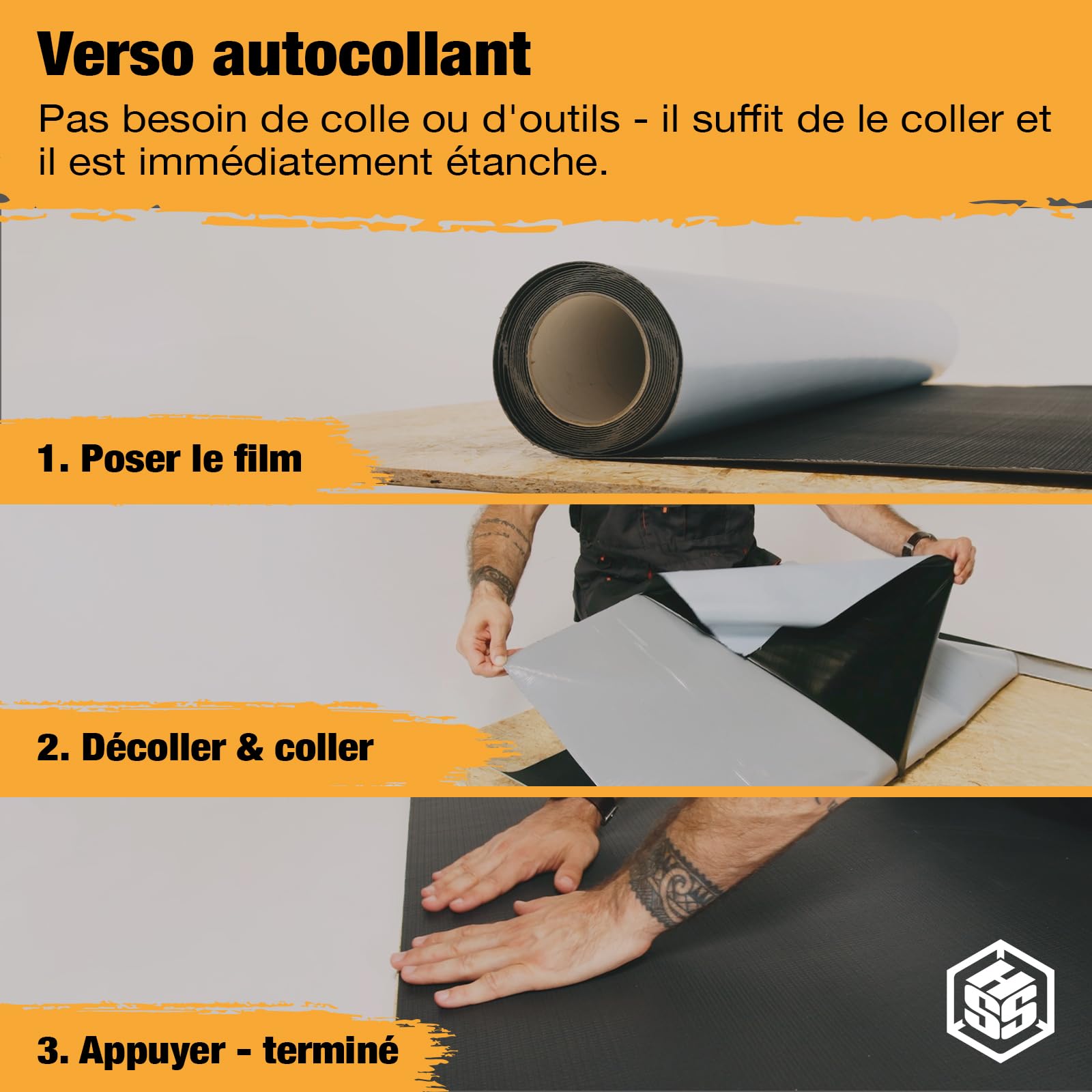EasyStick EPDM-Membran für Dacheindeckung – extra robust & wasserdicht – ideal für Schuppen, Carport und Flachdach – einfach anzubringen, lange Lebensdauer (100 cm x 5 m)