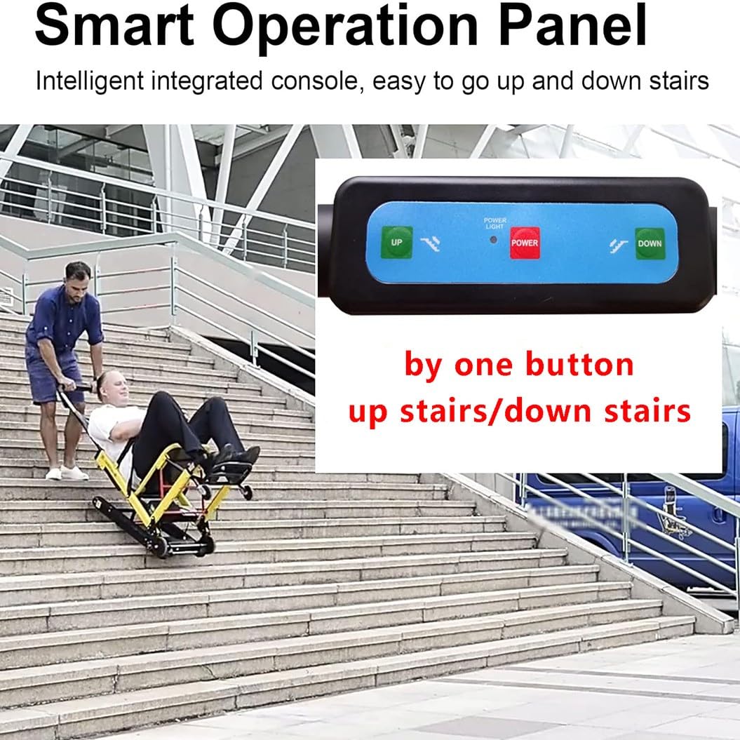 Salvaescaleras Para Personas Mayores,Elevadores De Escaleras Eléctricos,Silla De Ruedas Para Subir Escaleras Con Orugas,Escalera De Silla Portátil Plegable,Carga 165 Kg/364 Lbs A,Pilas incluidas