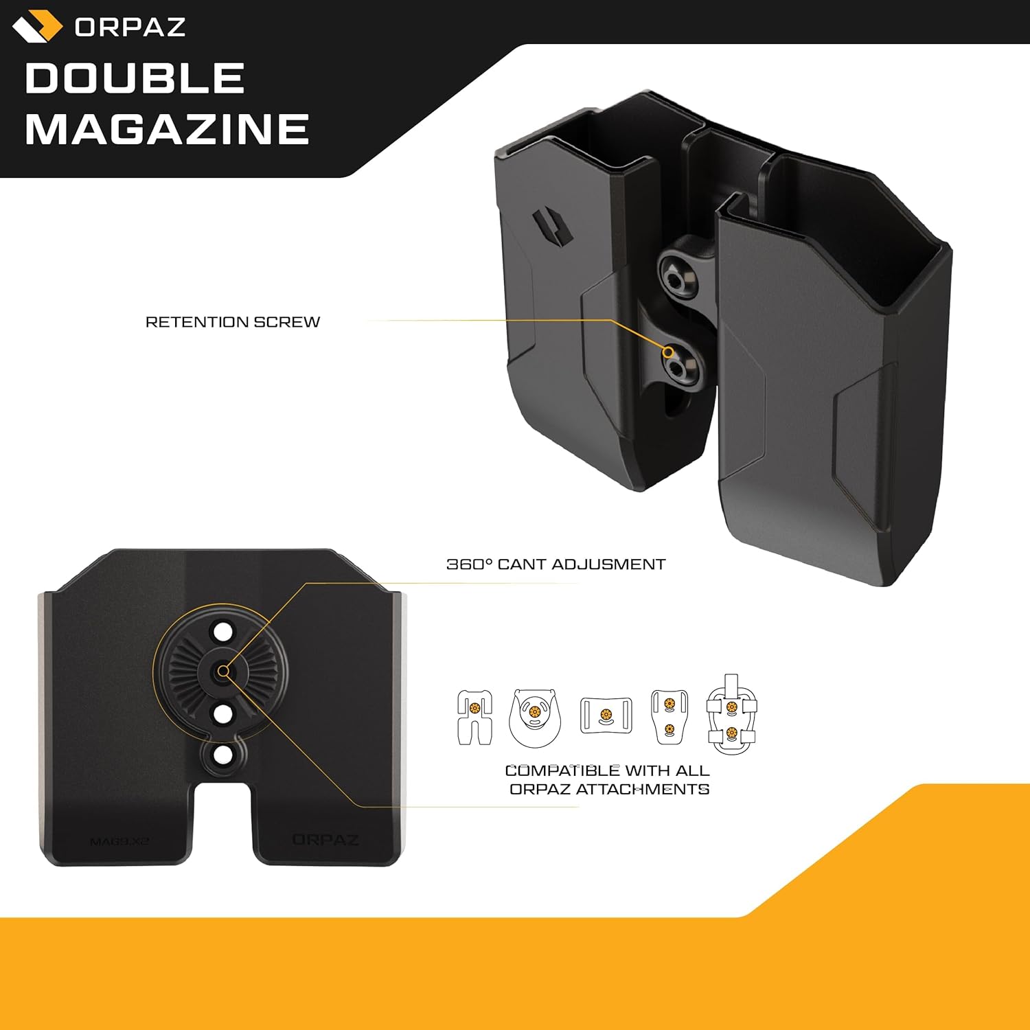Orpaz G19 Pistol Mag Pouch Compatible with Glock 19 Magazine Holster for 0.40, 9mm Magazine Holder