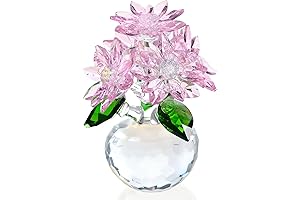Breathtaking Crystal Pink Daisy Figurine: A Floral Symphony of Elegance and Charm