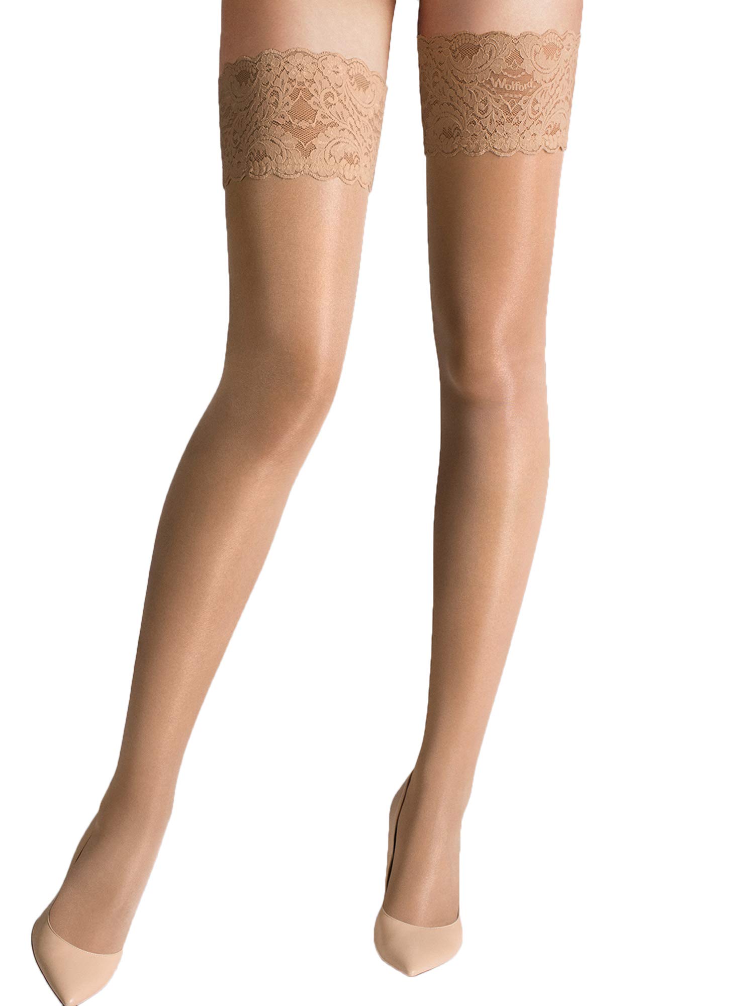 Wolford Women's Beige (Beige Caramel ) Satin Touch 20 Stay-Up Tights, 20 Den, Beige (Beige Caramel), (: S) Small