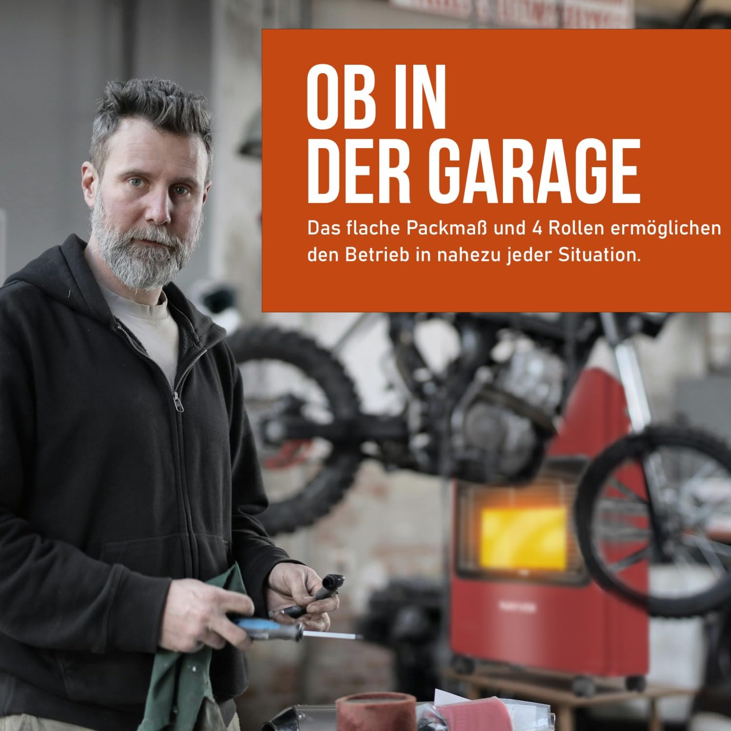 Chauffage à gaz 4200 W - Chauffage à gaz en céramique avec régulateur de pression de gaz, tuyau à gaz, brûleur infrarouge en céramique, bouteilles de butane ou propane jusqu'à 15 kg (noir