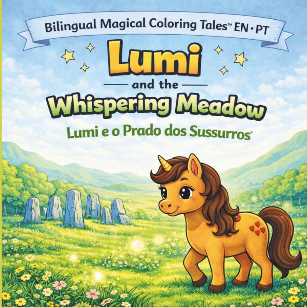 Lumi and the Whispering Meadow: A Bilingual English–Portuguese Coloring Adventure for Kids (Bilingual Magical Coloring Tales™ EN PT)