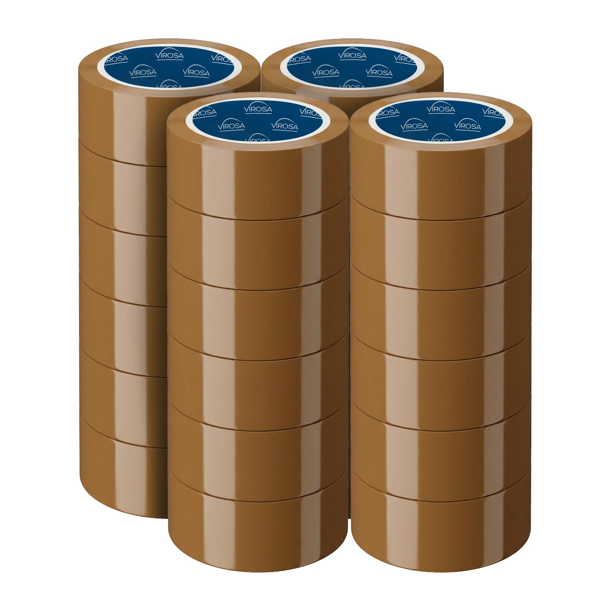 VIROSA Extra Value 24-Pack Brown Packaging Tape Rolls – 48mm x 66m Heavy Duty Adhesive for Moving, Boxes, Packing & Shipping