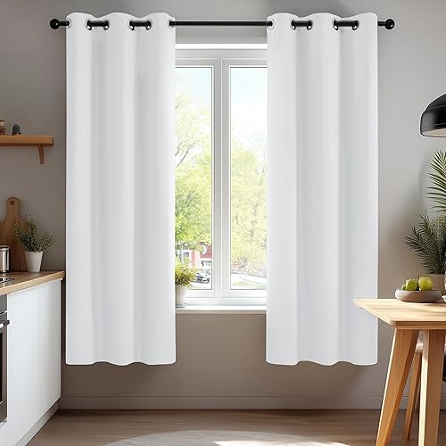 Deconovo Cortinas de dormitorio con ojales, paneles de cortina de 54 pulgadas de largo para ventanas pequeñas, 38 x 54 pulgadas, 2 paneles de cortina disponible en Yaxa Colombia