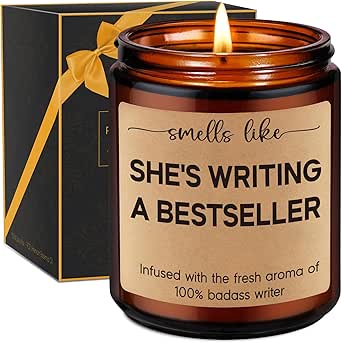 Miracu Writers Candle, Writer Gifts for Women, Cool Gifts for Writers, Future Author Gifts - Funny Gifts for Novelist Scriptwriter Screenwriter, Writers Block Gifts, Gifts for Author, Writing Candle