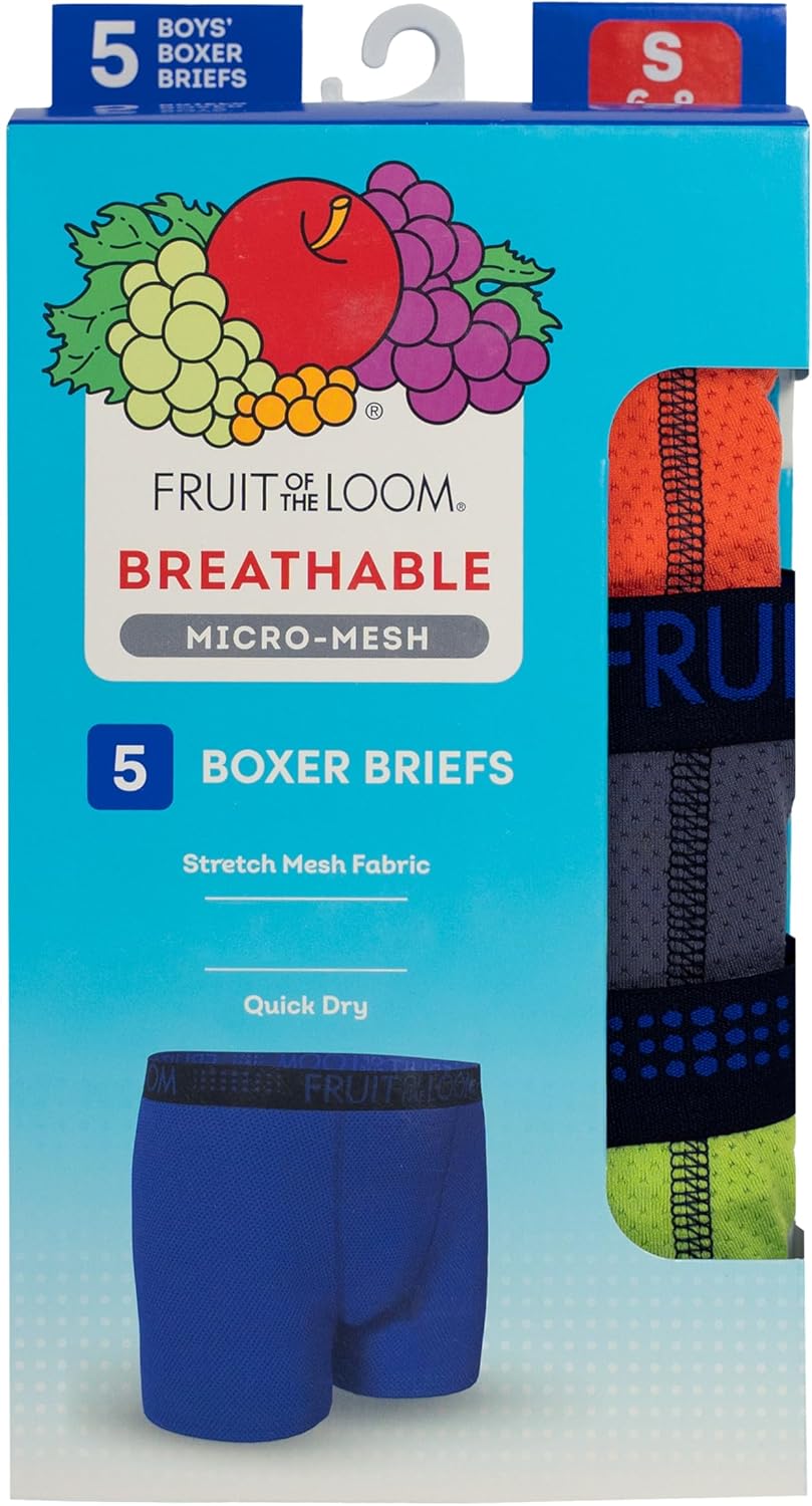 Fruit of the Loom boys And Toddler Boxer Briefs, Tag Free & Breathable Underwear, Assorted Color Multipacks - Image 6