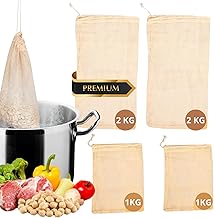 Maname® Malla coccion. 4 Bolsas De Malla Para Cocer Garbanzos | 2 Bolsa De 1kg Y 2 Bolsas De 2kg | Amplia Redecilla Para Cocinar Alimentos En Olla A Presion | Perfecta Red Para Cocido
