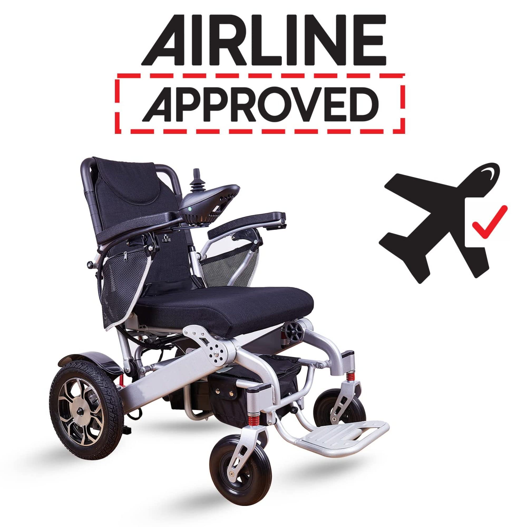 Sillas de Ruedas eléctricas para Adultos: Silla de Ruedas motorizada Plegable portátil, Motores potentes sin escobillas, batería Dual, Todo Terreno