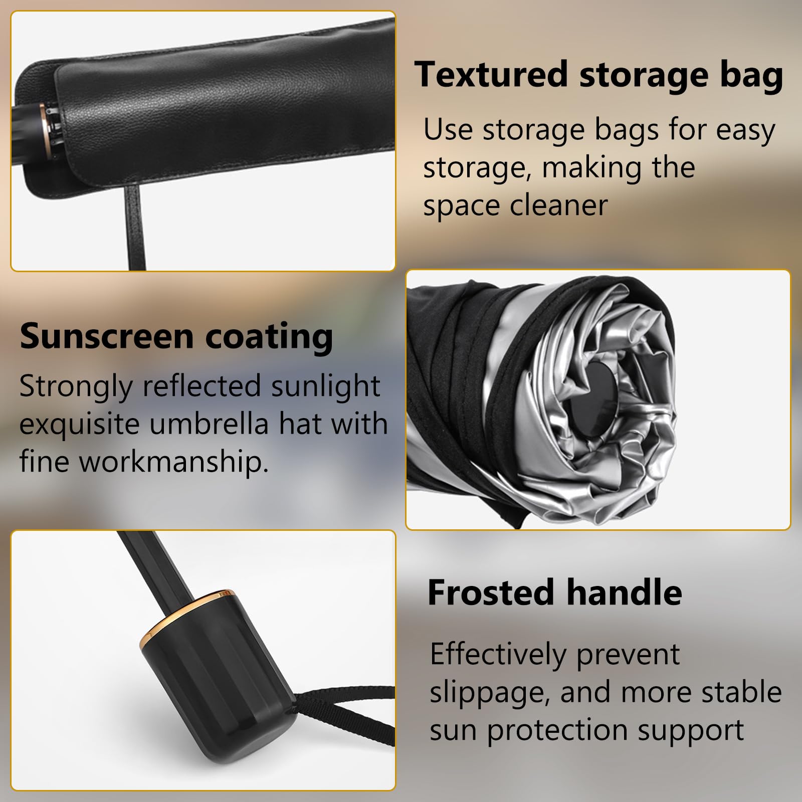 Car Windshield Sun Shade Umbrella, Foldable Windscreen Sunshade 360° Rotatable & Bendable, UV Protection Front Window Sunshade for Cars SUV Truck (140 x 79 cm) — view 3