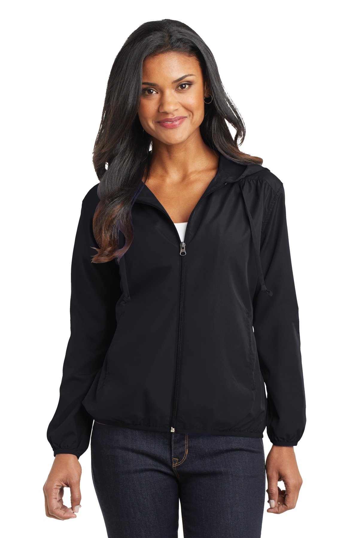 Port Authority Women's Hooded Essential Jacket L Black