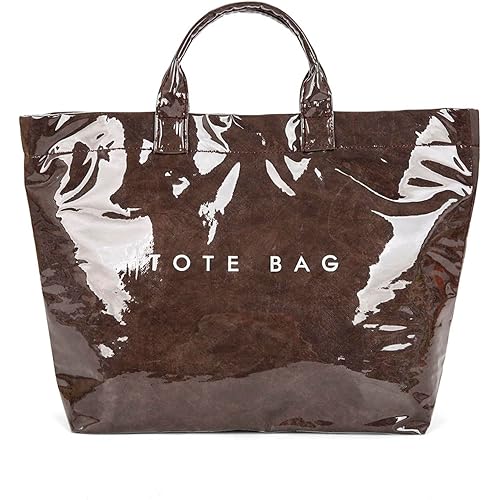 Tote Bags for Women Letters Print Handbags Paper Shoulder Bag Clear Shopping Hobo Bag