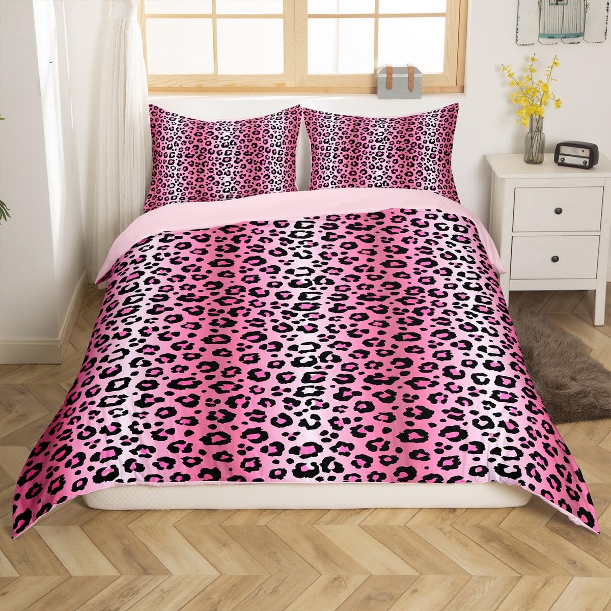 Homemissing Hot Pink Leopard Bedding Set Single Size - Image 2