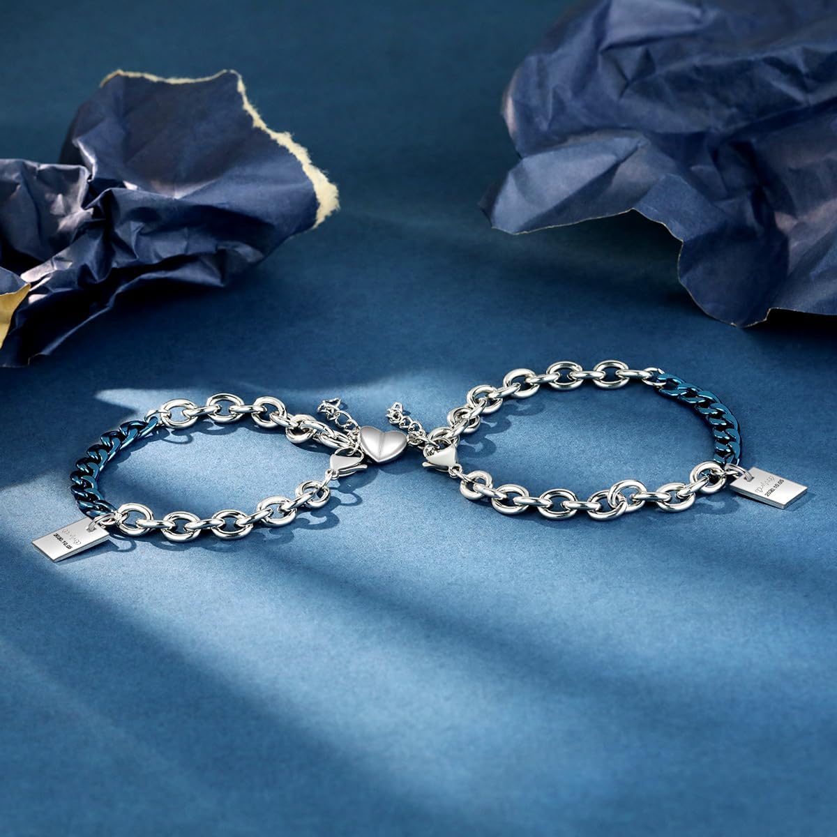 Custom Name Bracelets for Couples Personalized His and Hers Bracelets Promise Matching Bracelets for Couples Valentine's Day Mobius Bracelets