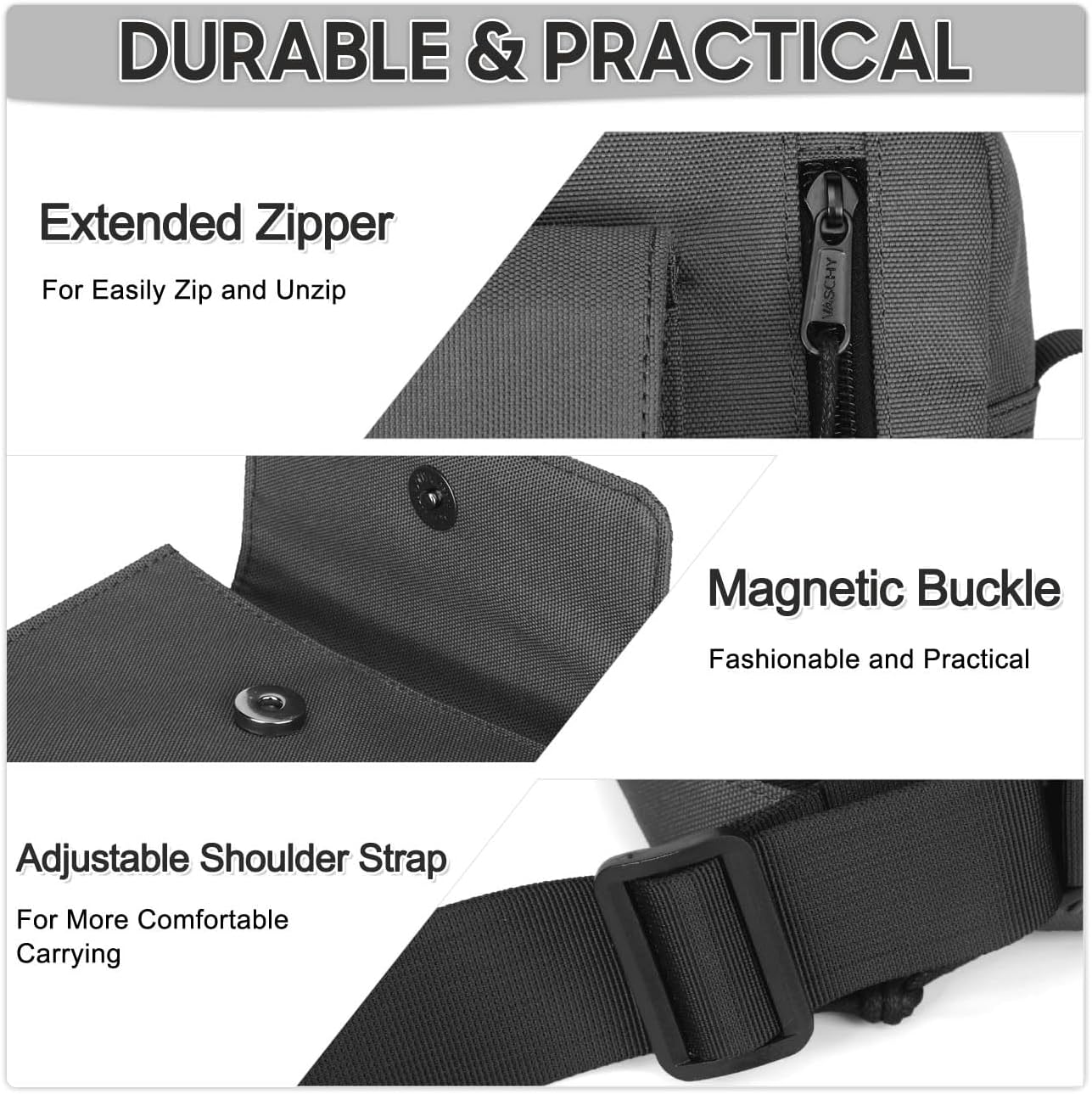 VASCHY Small Messenger Bag, Lightweight Casual Crossbody Sling Shoulder Side Bag for Men Women for Work/Travel/Daily - Image 4