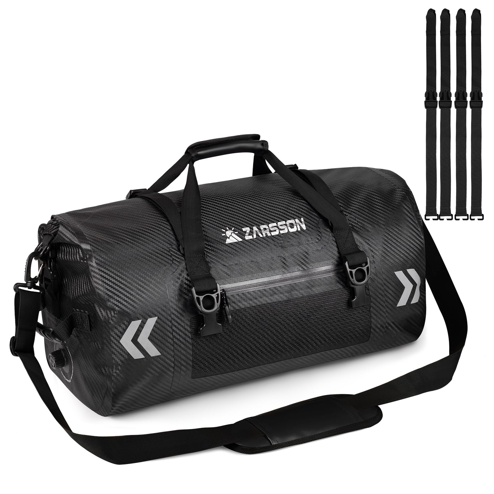 Waterproof Duffel Bag Roll Top Travel Weekend Bag 40L/66L Heavy Duty Keeps Gear Dry with Zipper Internal/External Pockets and Molle Loops Durable Straps and Handles for Motorcycle Kayaking Camping,