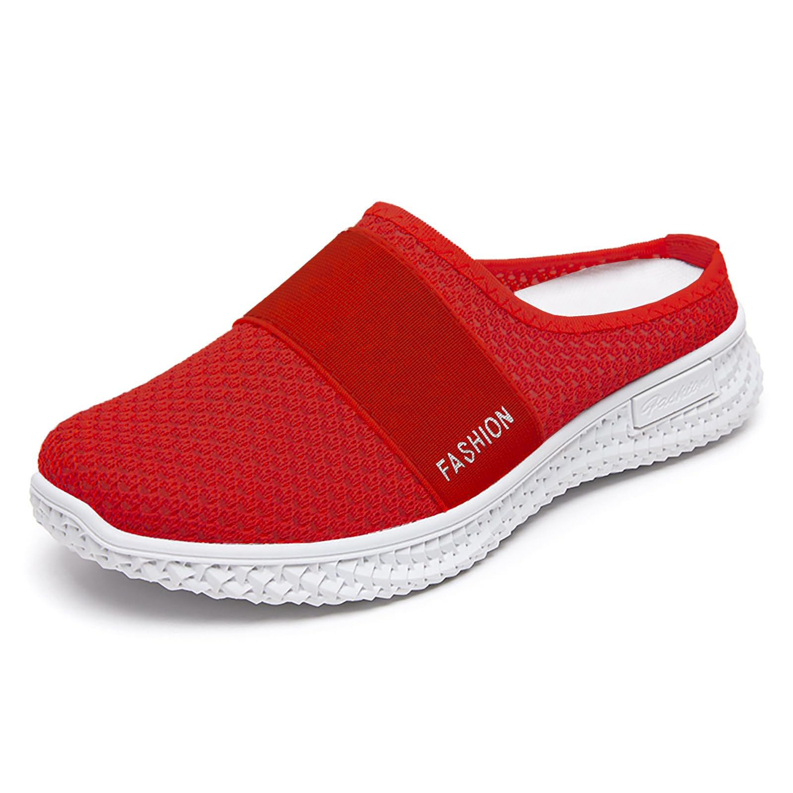 Women's Orthopedic Clogs Backless Slip On Walking Shoes Breathable Mesh Closed Toe Shoes Orthopedic Diabetic Slippers Comfortable Beach Sandals with Arch-Support