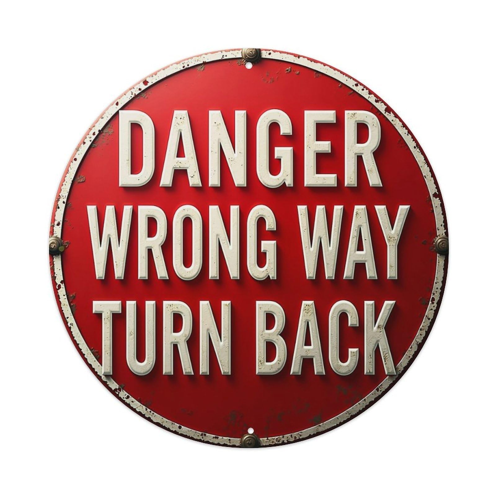 Jdyansheng Vintage Danger Wrong Way Turn Back Tin Sign Metal Poster Metal Signs For Home Man Cave Bar Cafe Kitchen Laundry Room Wall Decorations 8X8 Inches