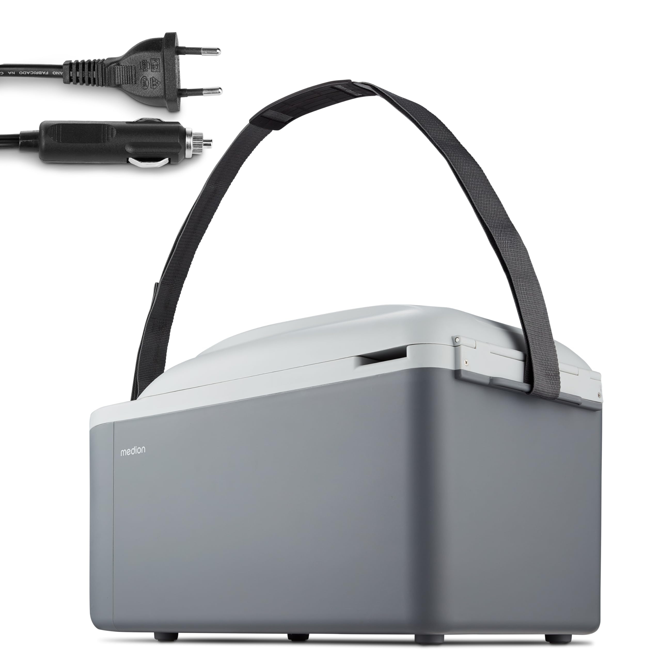 MEDION Frigorifero portatile con funzione di riscaldamento (elettrico, 2 in 1 raffreddamento e riscaldamento, 16 litri, tracolla, collegamento 2 in 1 230 V e adattatore per auto 12 V, per auto, camion