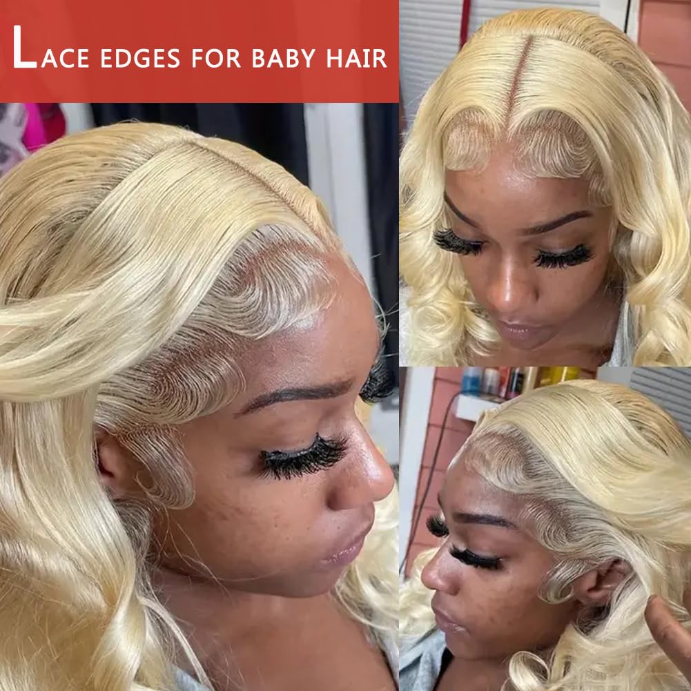 Fake Edges Hair HD Lace Baby Hair Stripes, 2 Pcs I, 613 Blonde image 2