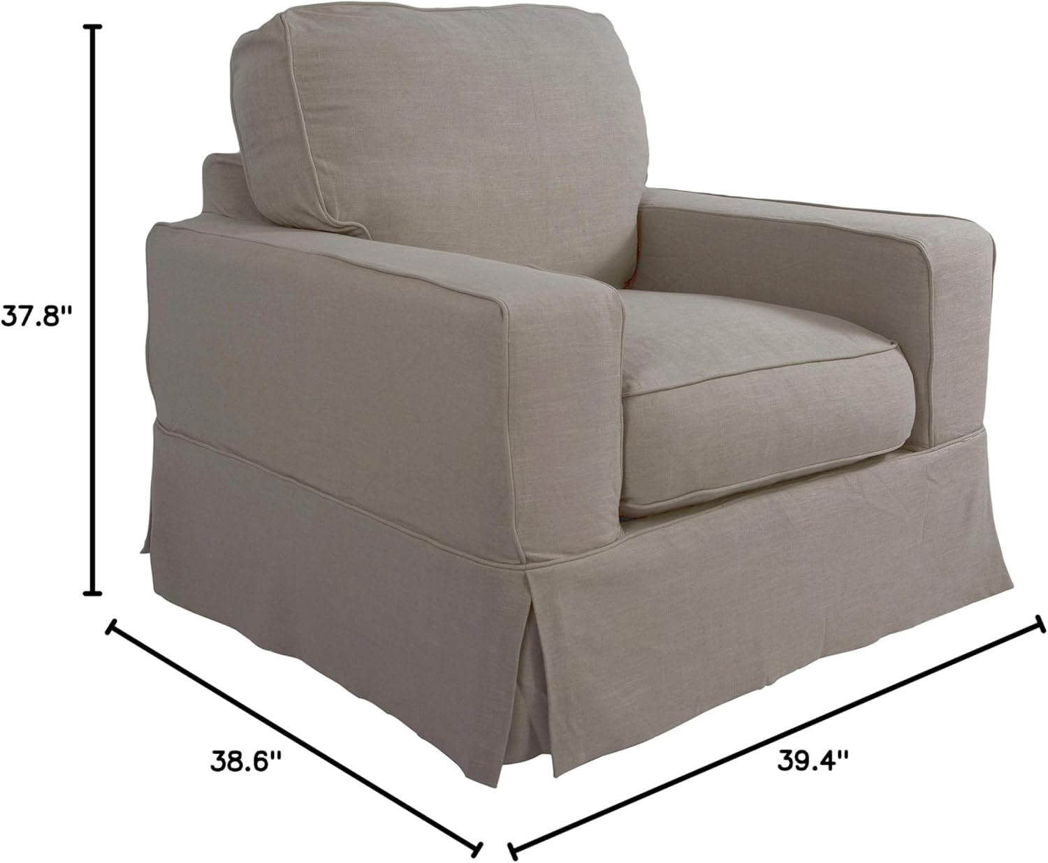 Sunset Trading Americana Chair Slip Cover Set Only, Light Gray