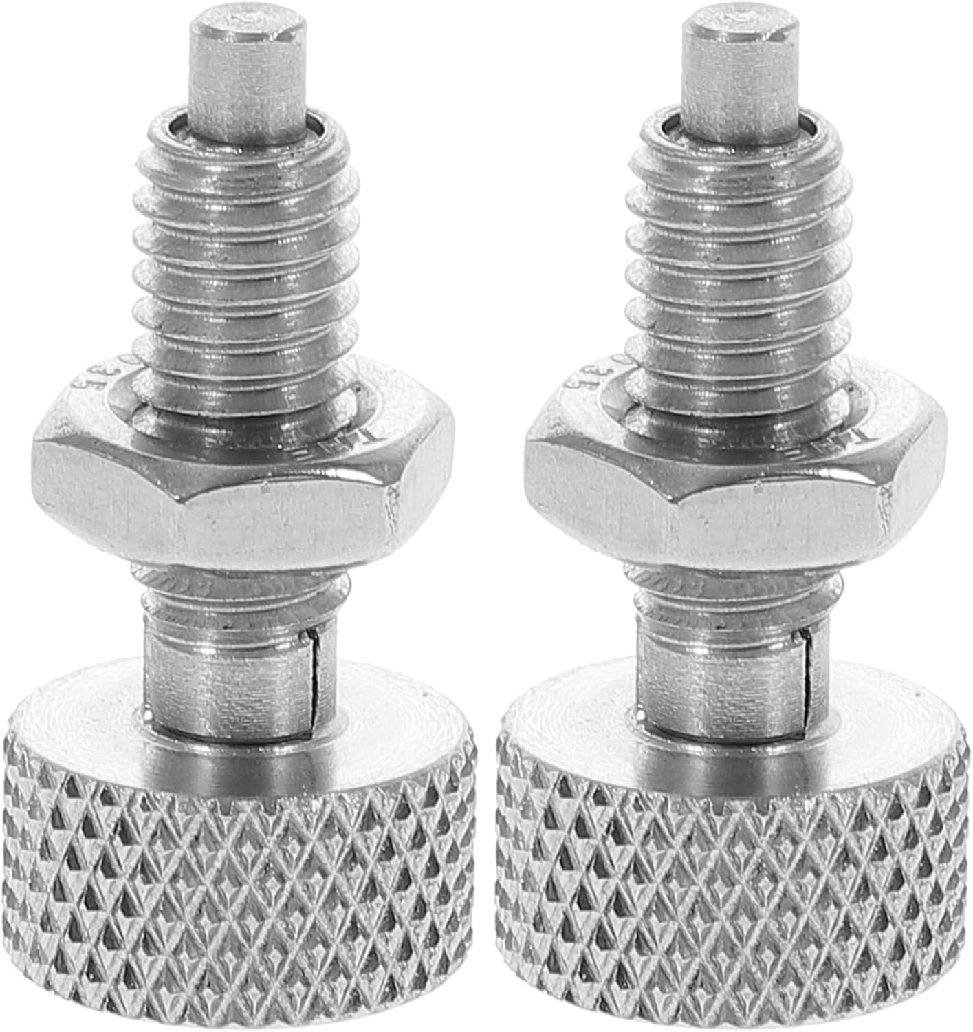 2pcs Retractable Spring Plunger Stainless Steel Hand Operated Knurled Handle Tool Box Accessories