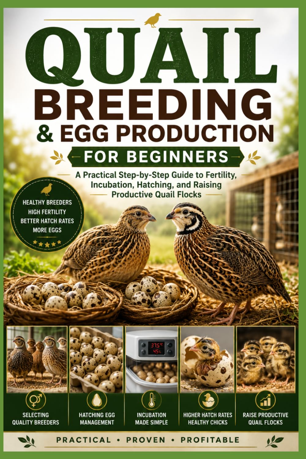 Quail Breeding & Egg Production for Beginners: A Practical Step-by-Step Guide to Fertility, Incubation, Hatching, and Raising Productive Quail Flocks (Backyard Quail Mastery Series)