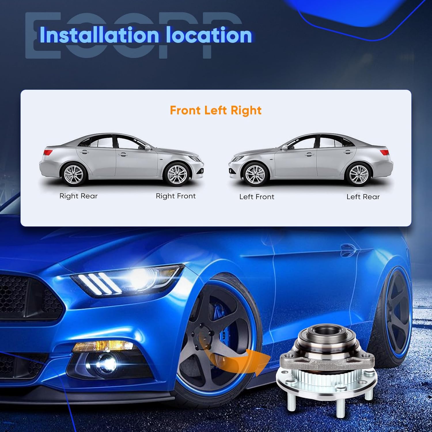 ECCPP Replacement For Pair of 2 Front Wheel Hub Bearing Assembly 5 Lugs w/ABS For 1994 1996-1997 For Chevrolet Blazer 513061 x2
