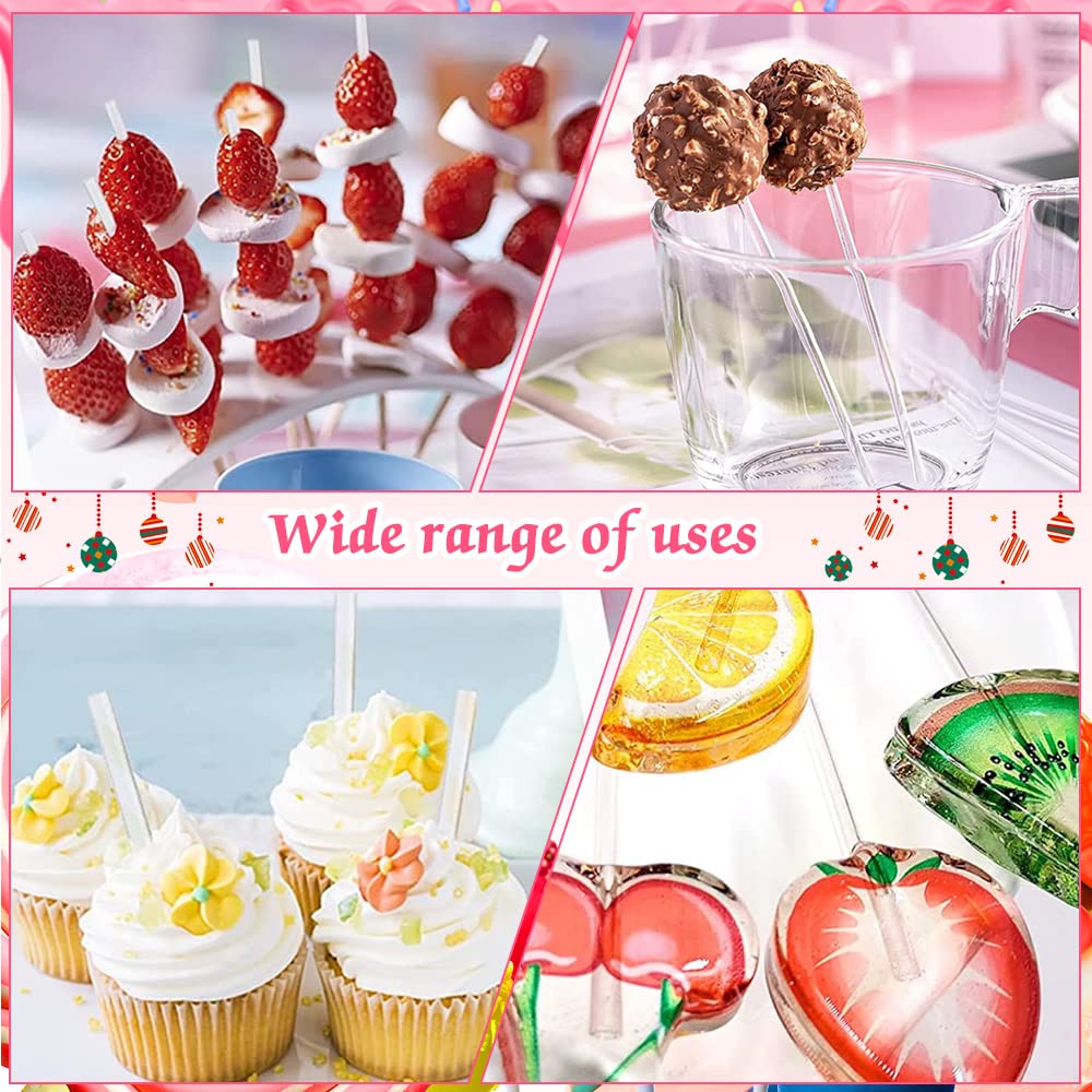 BetterJonny Acryl-Cake-Pop-Sticks – 200 Stück, 10,2 Cm Transparente Stäbchen Für DIY-Lollipops & Kekse (wiederverwendbar)