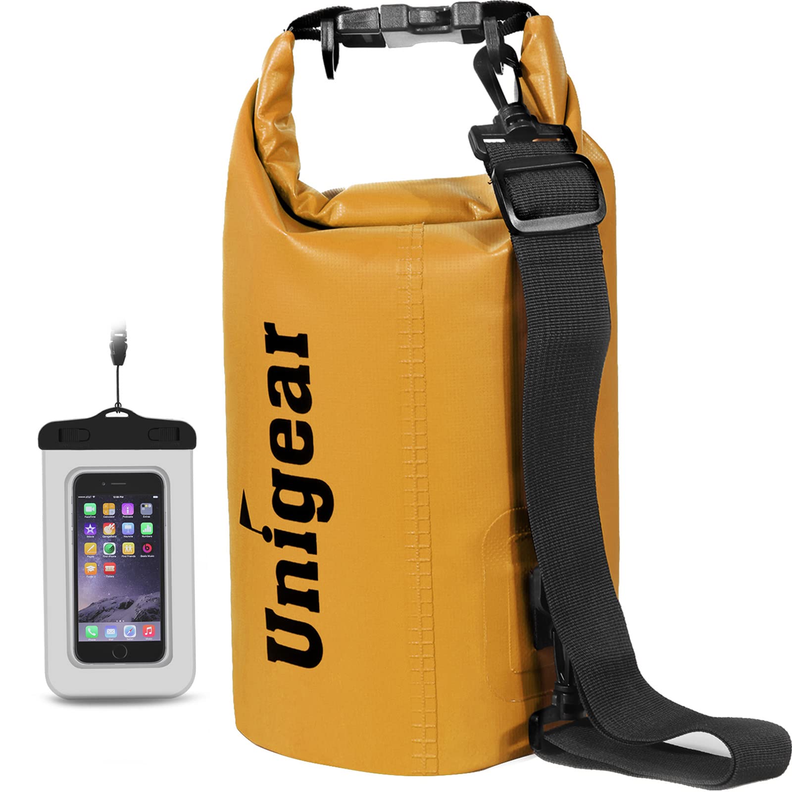 Unigear Borsa Impermeabile (2L/5L/10L/20L/30L/40L/55L) per Attività all'Aria Aperta e Sport Acquatici, Campeggio, Kayak, Pesca, con Custodia Impermeabile per Cellulare