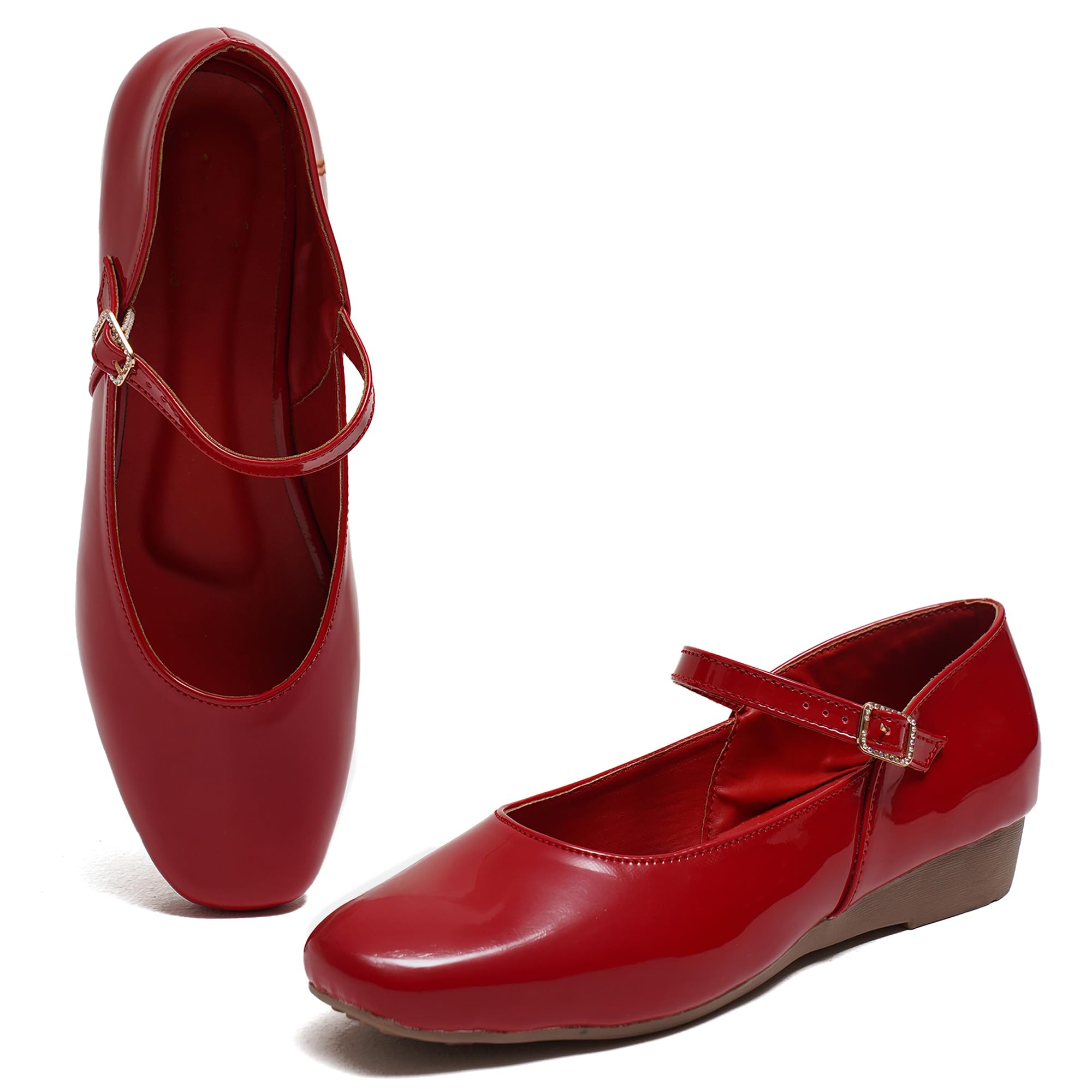 FROH FEET Women’s Mary Jane Flats Shoes | Classic Buckle Strap Comfortable Dress Shoes-picture-33
