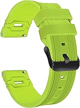 LORENZ Silicone Watch Band Strap, 22mm Width, Neon Green, Flexible and Soft | SPRT-GRN