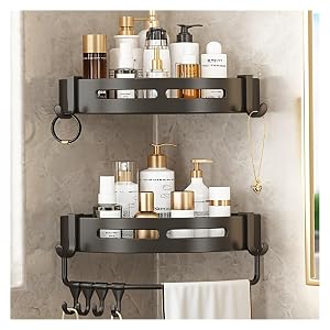 syyymx Adjustable Tension Pole Shower Caddy Corner Organizer - Rustproof Stainless Steel Bathroom Storage with 4 Wire Baskets