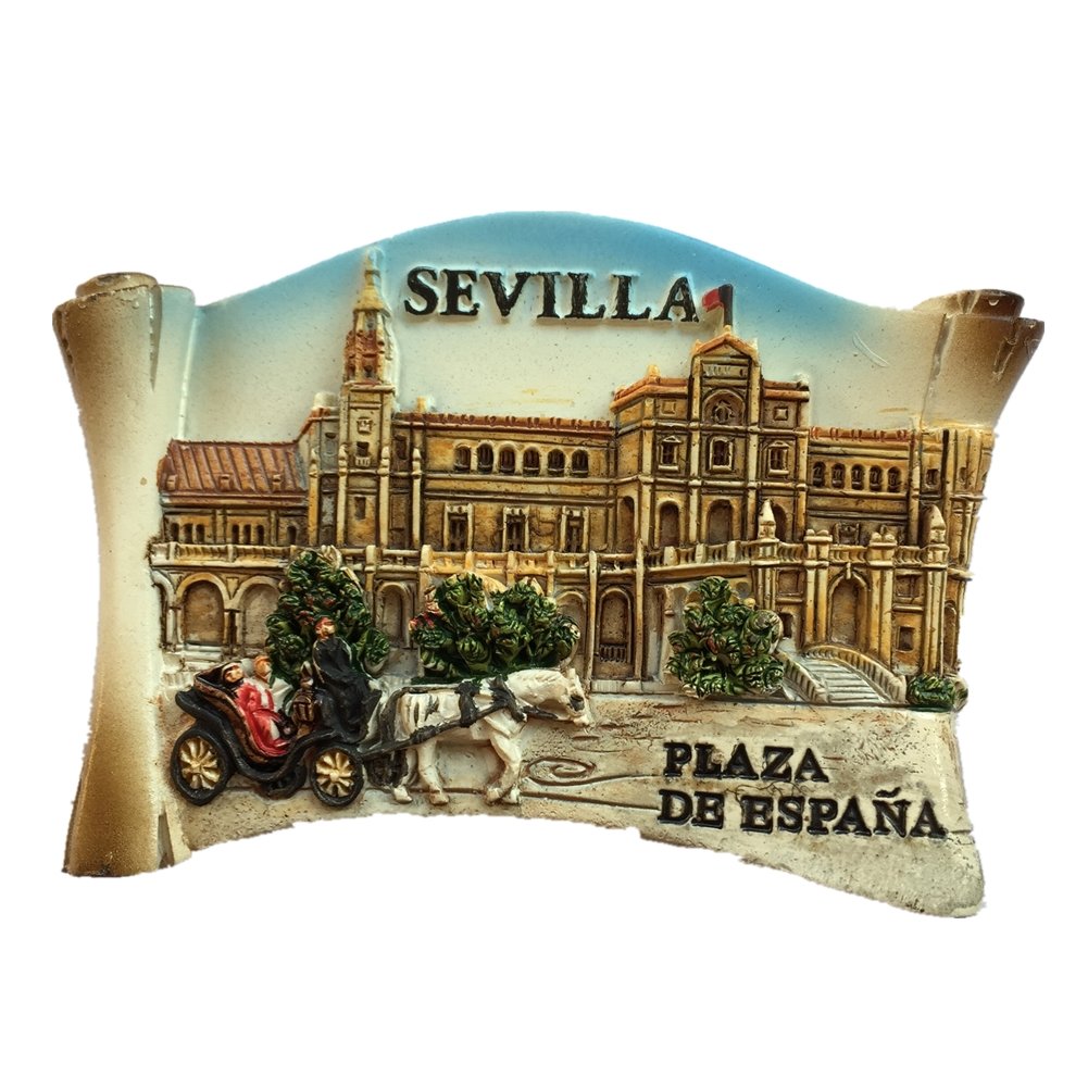 Siviglia Spagna Europa Città del Mondo Resina 3D Forte Calamita da Frigo Regalo Turistico Magnete Cinese Fatto a Mano Artigianato Creativo Casa e Cucina Decorazione Adesivo Magnetico (Style2